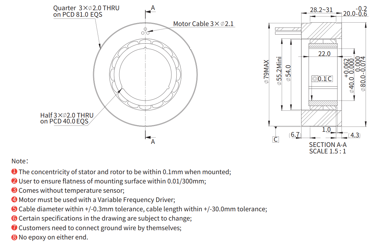 ADR080-T-020（低速） 尺寸图
