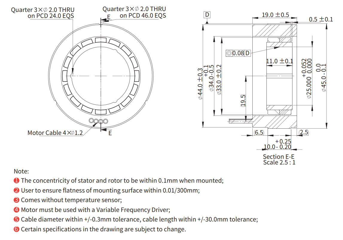 ADR045-F-010（低速） 尺寸图