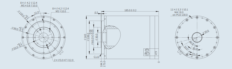 ADR140-H-185（高速） 尺寸图