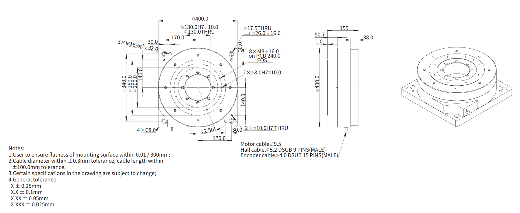 AXD400-155（并联） 尺寸图